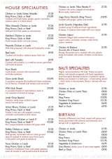 Menus & Prices, Zara Indian Cuisine, Mayland