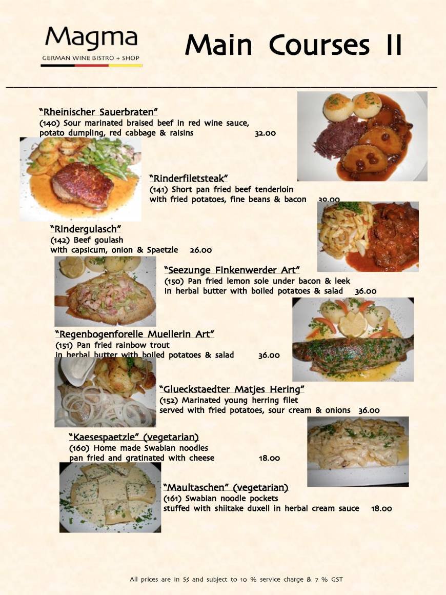  Pricelists of MAGMA GERMAN WINE BISTRO 2 - 4 Bukit Pasoh Road - Photo 18 of 19