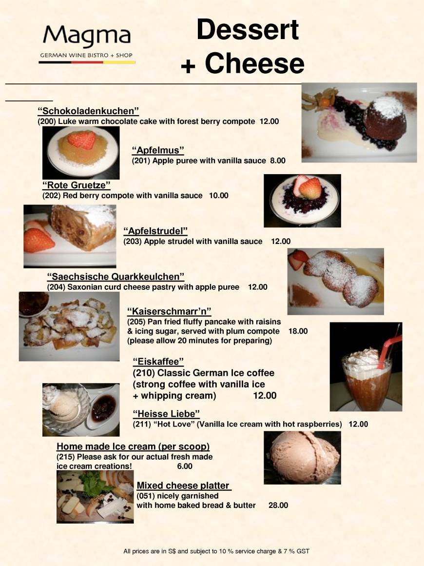  Pricelists of MAGMA GERMAN WINE BISTRO 2 - 4 Bukit Pasoh Road - Photo 17 of 19