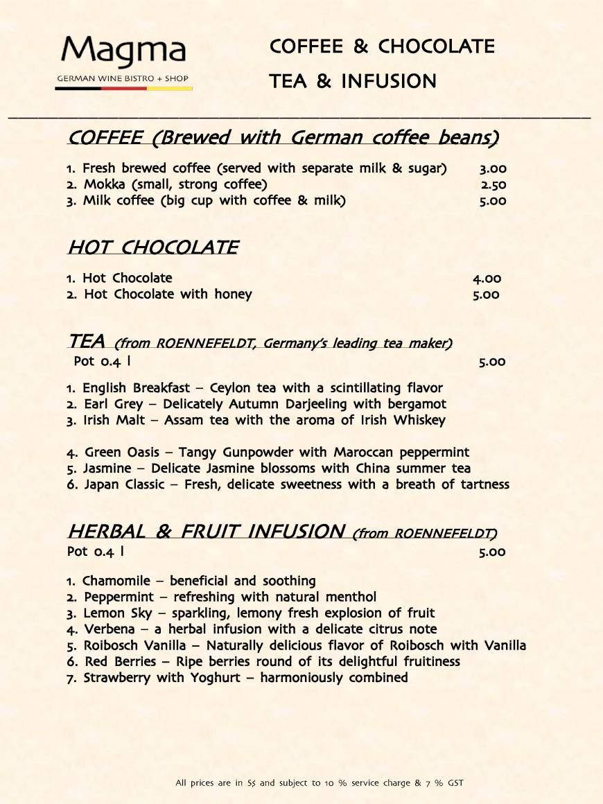  Pricelists of MAGMA GERMAN WINE BISTRO 2 - 4 Bukit Pasoh Road - Photo 13 of 19
