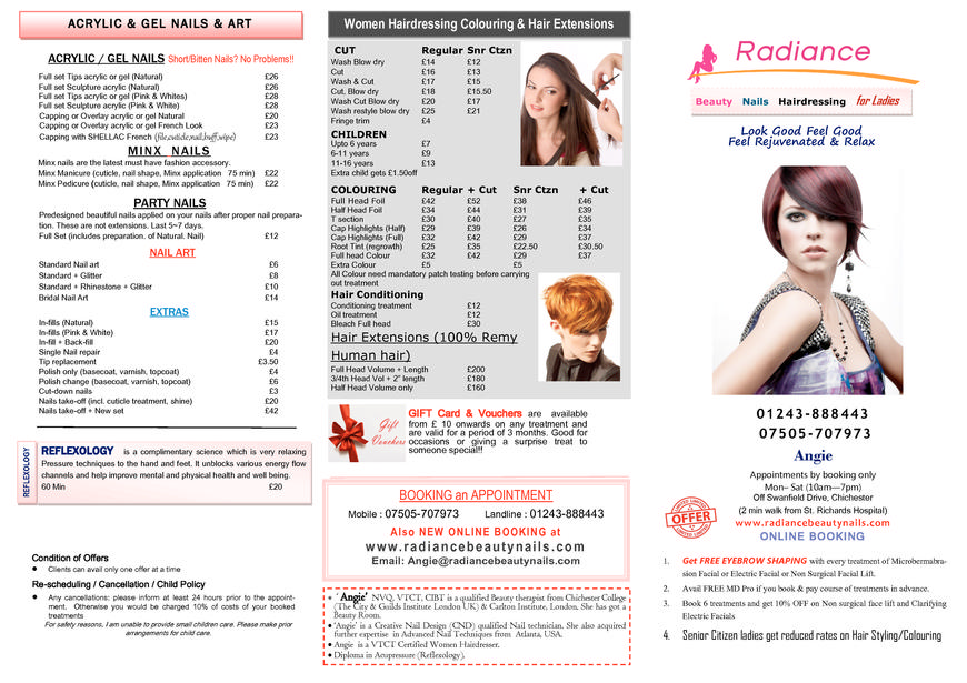  Pricelists of Radiance Beauty Nails Hair Extensions for Ladies Off Swanfield Drive - Photo 1 of 2