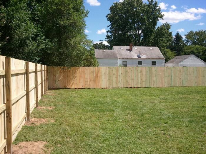 6' treated dog ear wood privacy fence installed in South Bend, IN Profile Photos of Custom Fence Company 2265 reum rd - Photo 12 of 49 6' treated dog ear wood privacy fence installed in South Bend, IN Profile Photos of Custom Fence Company 2265 reum rd - Photo 12 of 49