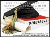 TEZE DE MASTER, TEZA DE MASTER - LA COMANDA IN MOLDOVA, Chisinau