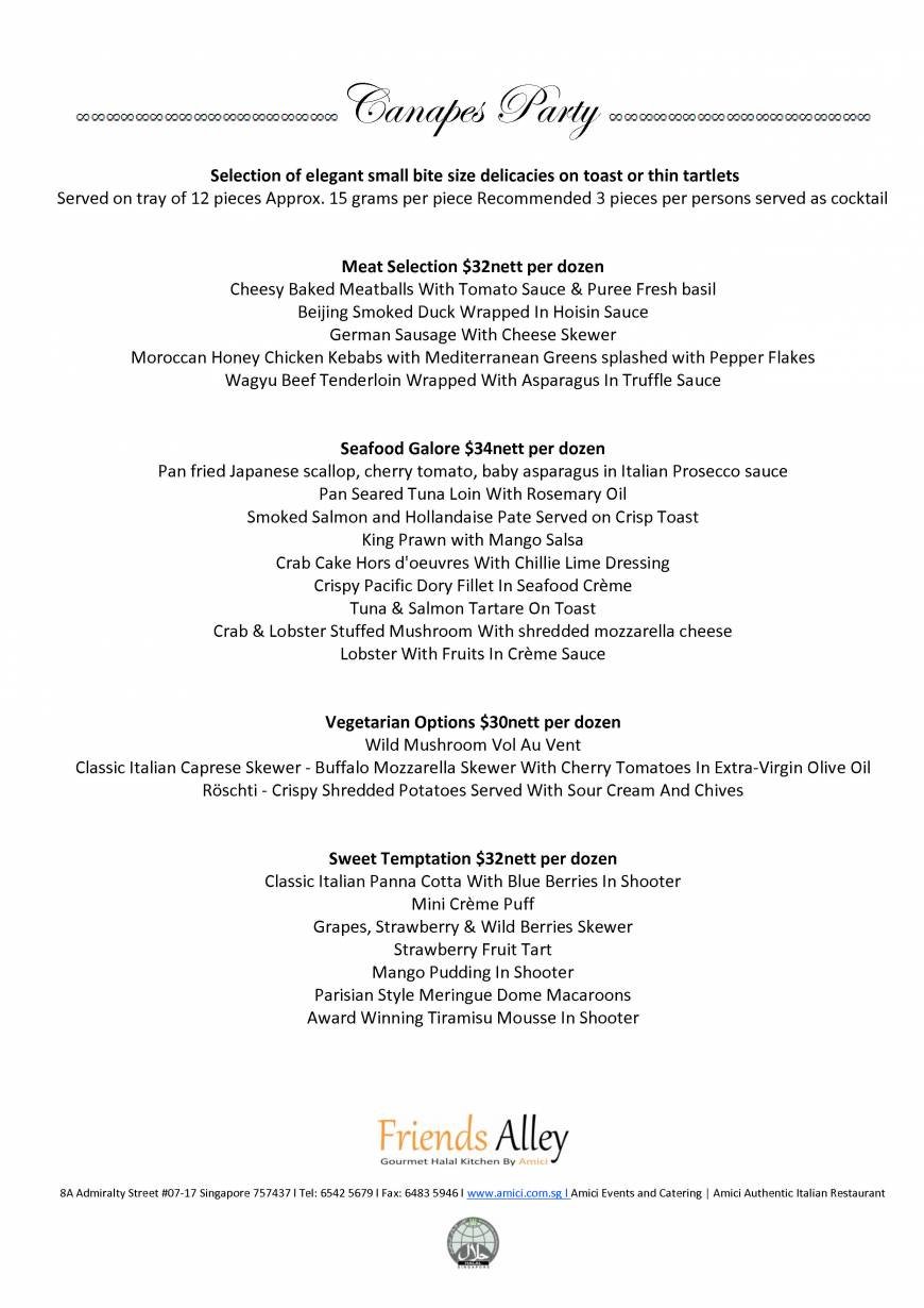  Pricelists of Friends Alley Catering 8A Admiralty Street #07-17 - Photo 12 of 39