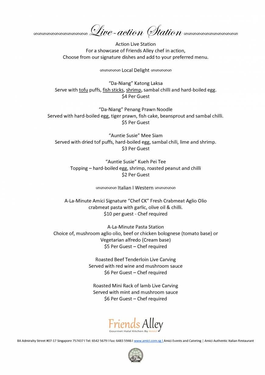  Pricelists of Friends Alley Catering 8A Admiralty Street #07-17 - Photo 24 of 39