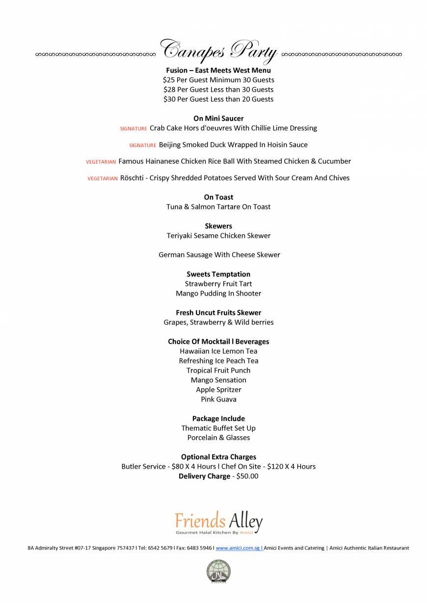 Pricelists of Friends Alley Catering 8A Admiralty Street #07-17 - Photo 6 of 39