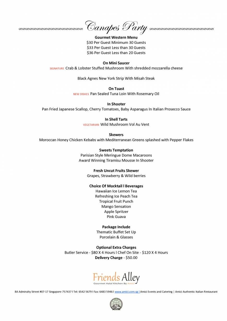  Pricelists of Friends Alley Catering 8A Admiralty Street #07-17 - Photo 7 of 39
