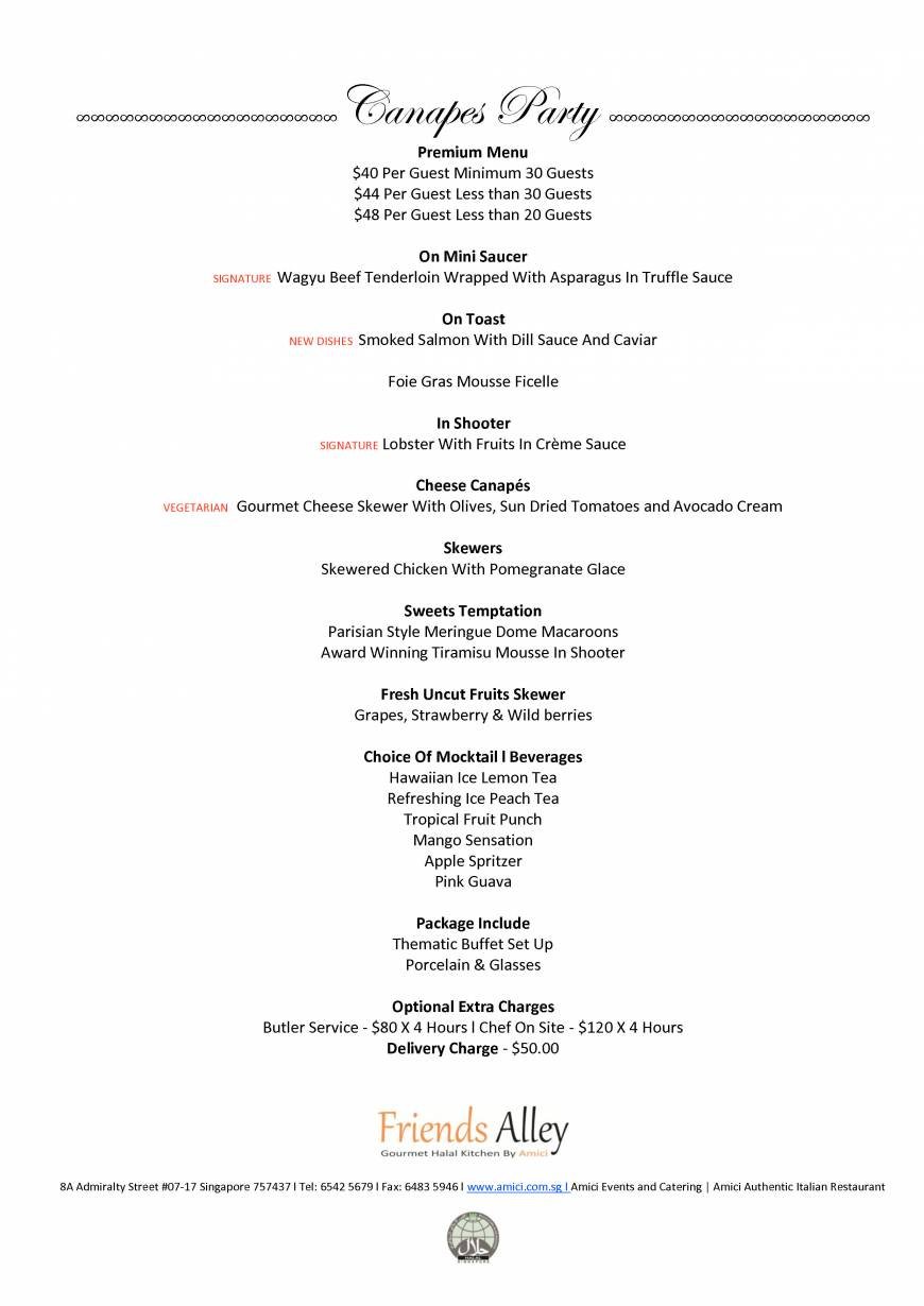  Pricelists of Friends Alley Catering 8A Admiralty Street #07-17 - Photo 8 of 39