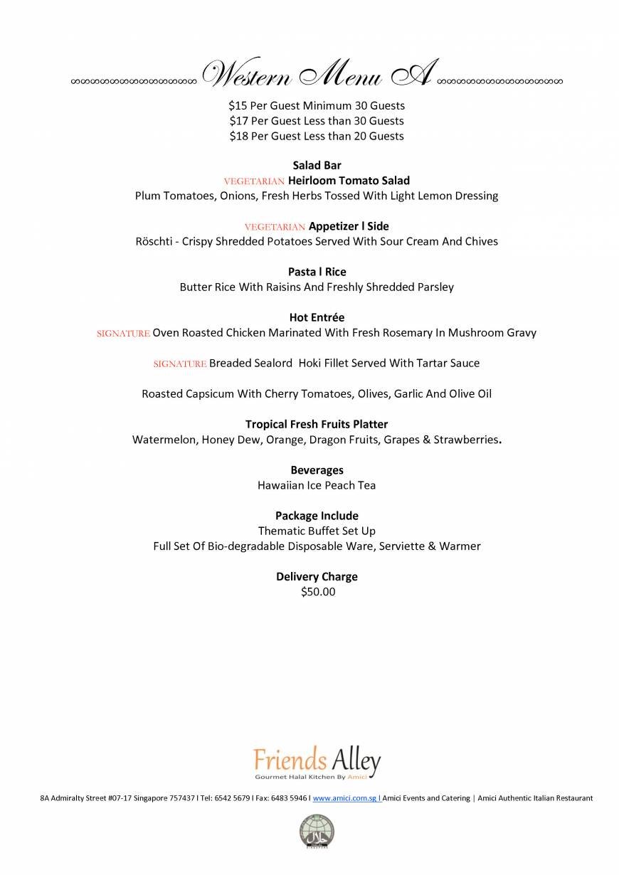  Pricelists of Friends Alley Catering 8A Admiralty Street #07-17 - Photo 23 of 39