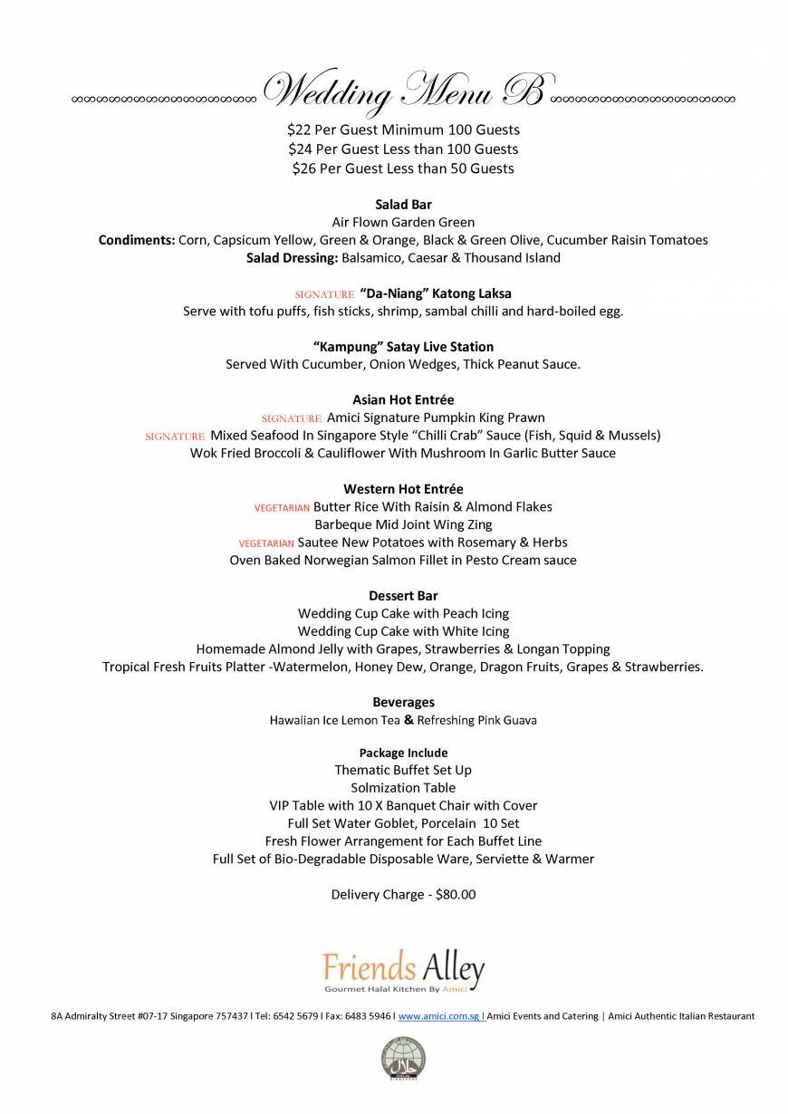  Pricelists of Friends Alley Catering 8A Admiralty Street #07-17 - Photo 35 of 39