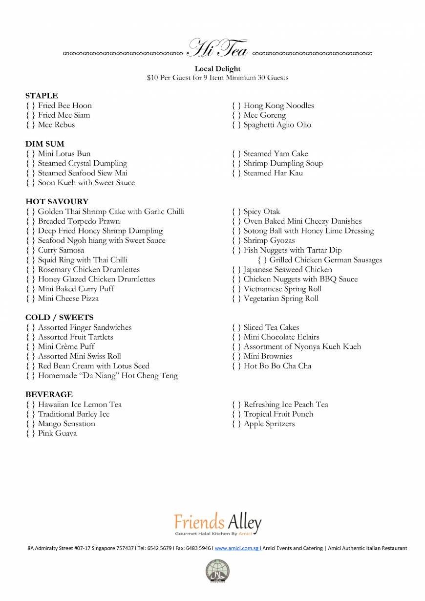  Pricelists of Friends Alley Catering 8A Admiralty Street #07-17 - Photo 36 of 39