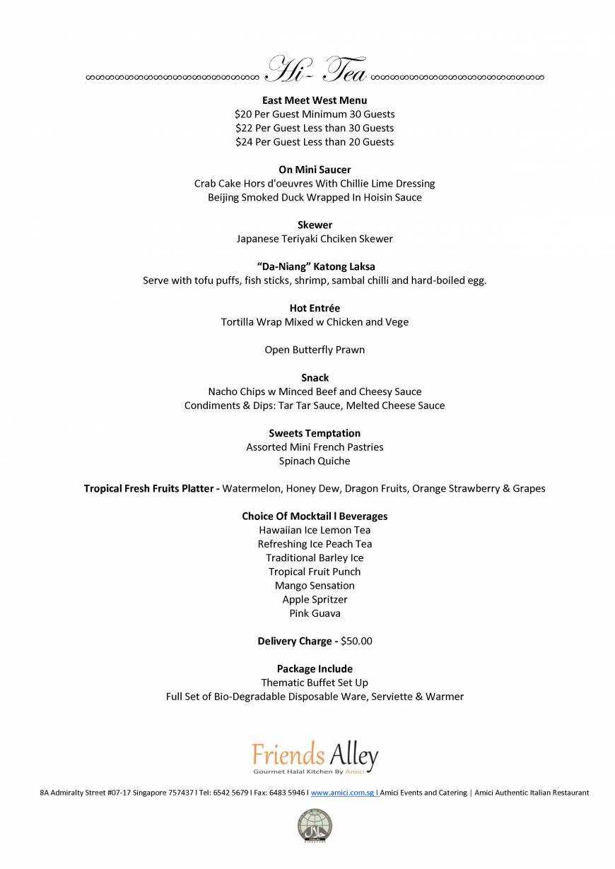  Pricelists of Friends Alley Catering 8A Admiralty Street #07-17 - Photo 22 of 39