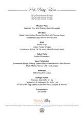 Menus & Prices, Friends Alley Catering, Singapore