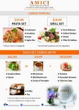 Menus & Prices, Amici Italian Restaurant Singapore, Singapore