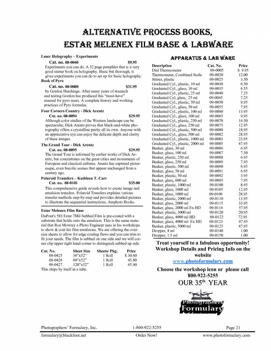  Pricelists of Photographers Formulary Inc 7079 Hwy 83 N - Photo 8 of 8