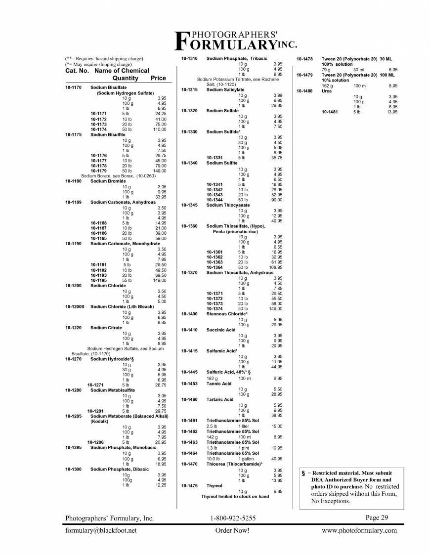  Pricelists of Photographers Formulary Inc 7079 Hwy 83 N - Photo 7 of 8
