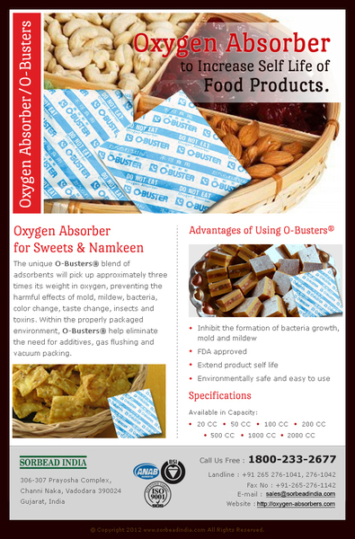  Pricelists of Sorbead India-Oxygen absorbers Supplier Sorbead India 304-307,III Floor,Prayosha Complex - Photo 1 of 3