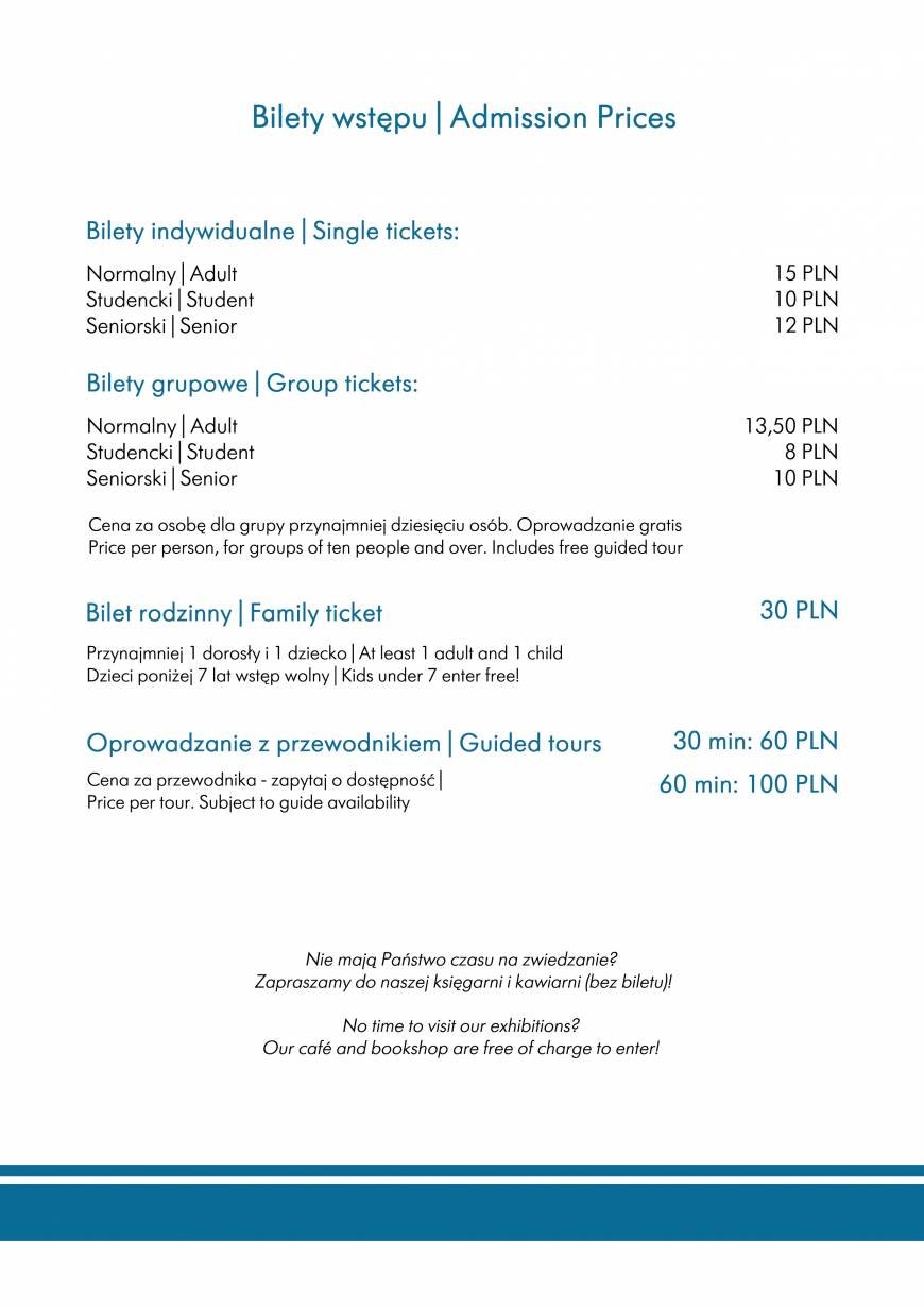  Pricelists of Galicia Jewish Museum ul. DajwÃ³r 18 - Photo 1 of 1