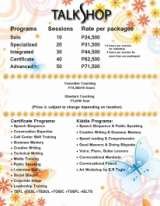Menus & Prices, TalkShop, Makati City