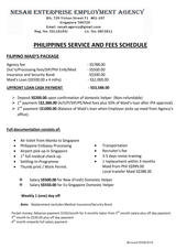 Menus & Prices, NESAH ENTERPRISE EMPLOYMENT AGENCY, Singapore