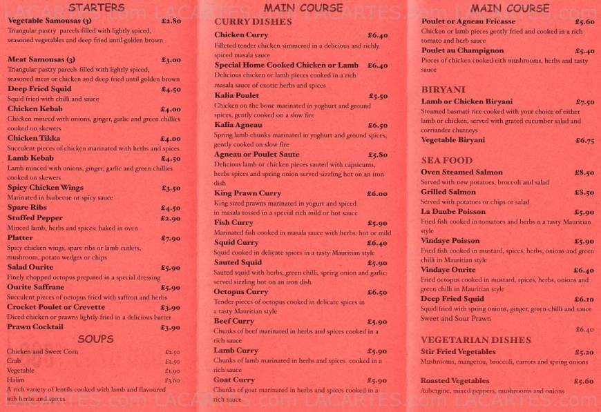  Pricelists of Tara's Gourmet Restaurant 114 Greyhound Lane - Photo 1 of 2