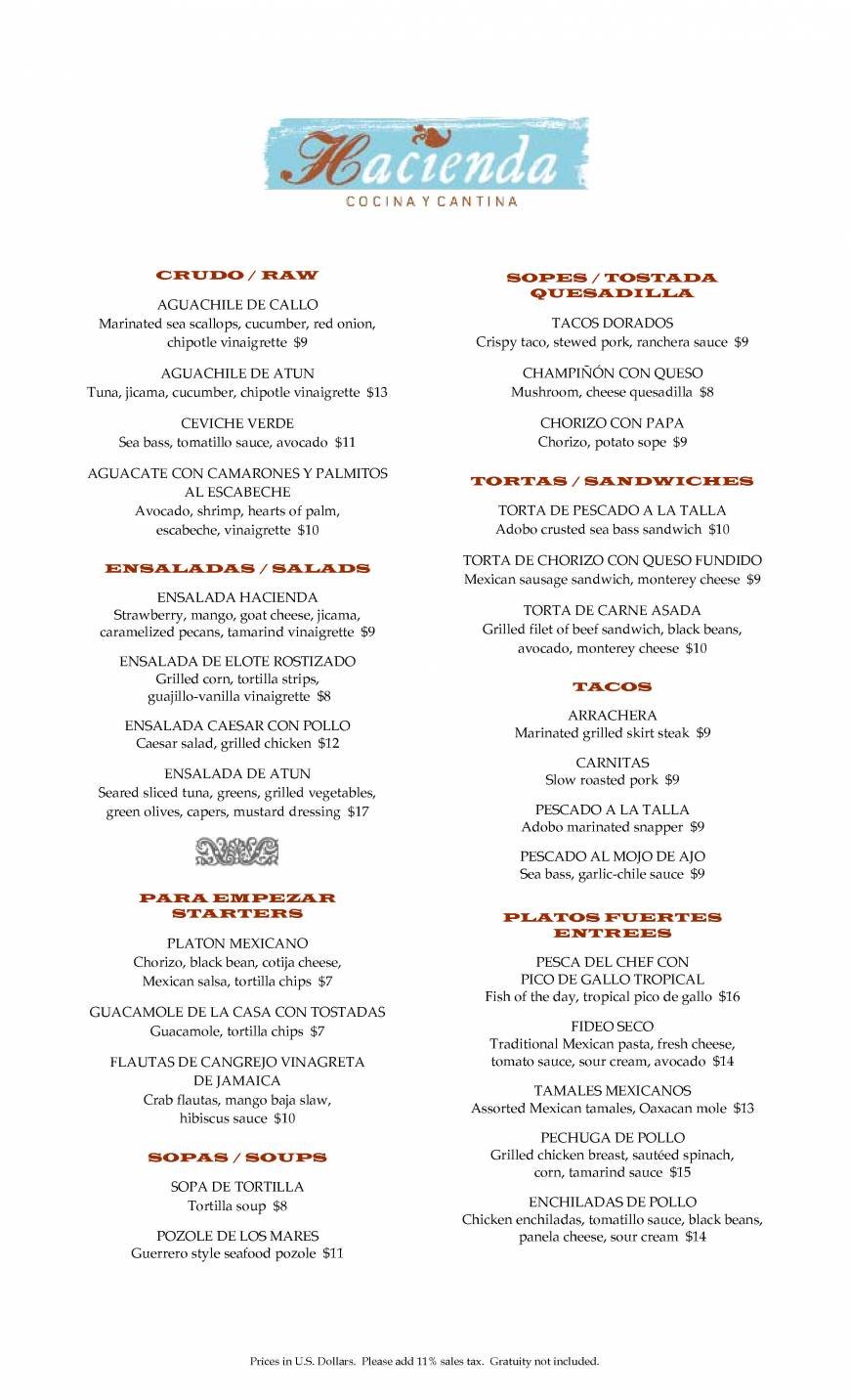  Pricelists of Hacienda Cocina y Cantina Calle Gomez Farias S/N, Colonia El Medano - Photo 2 of 5