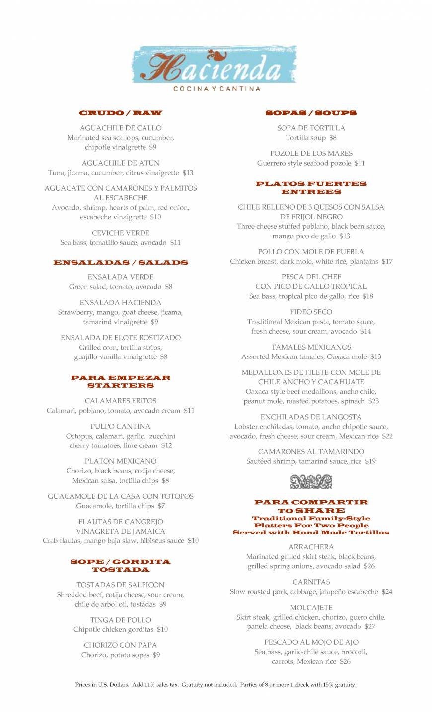  Pricelists of Hacienda Cocina y Cantina Calle Gomez Farias S/N, Colonia El Medano - Photo 3 of 5