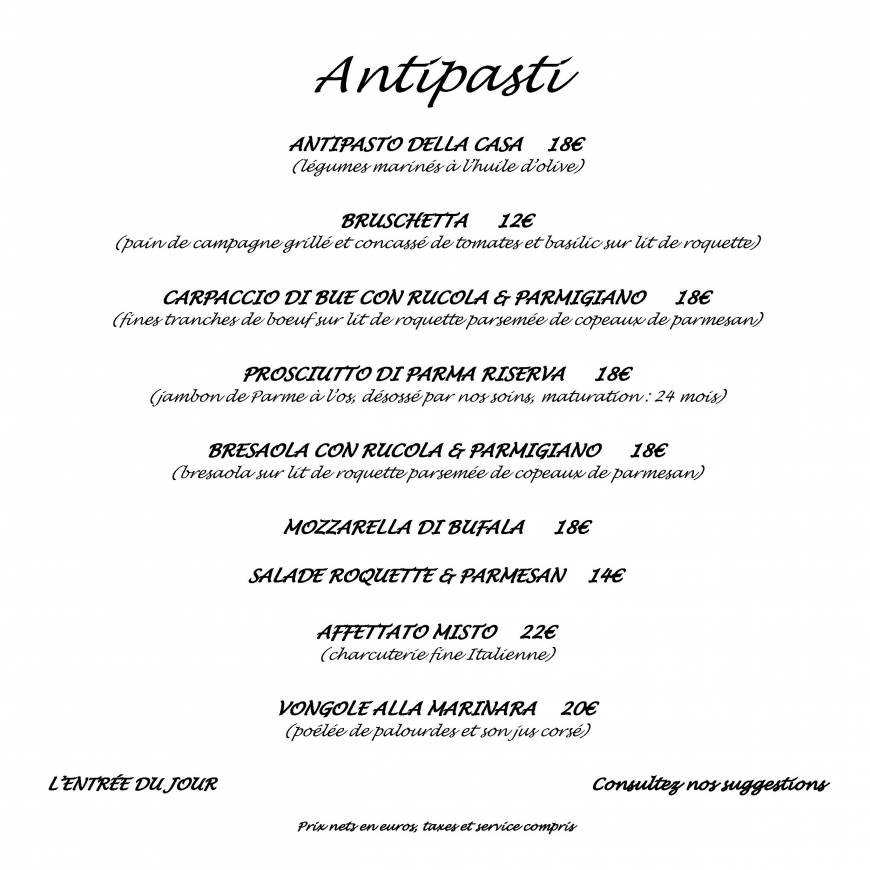  Pricelists of RESTAURANT IANNELLO 17, boulevard Exelmans - Photo 1 of 4