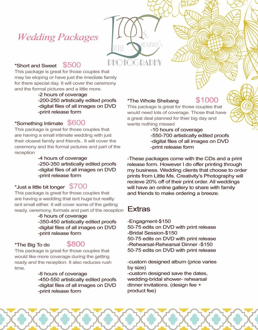  Pricelists of Little Ms. Creativity's Photography 218 W Walnut Ave - Photo 1 of 1