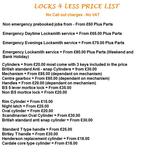 Menus & Prices, Locks4less Bishops Stortford Locksmiths, Henham