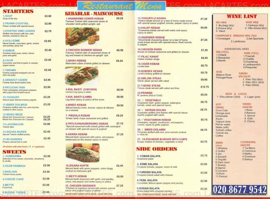  Pricelists of Nefis Restaurant 318 Streatham High Road - Photo 1 of 2
