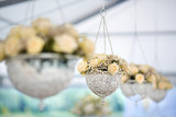 Wedding reception centerpiece close-up with pastel yellow and white Renata Redman Photography Stirling Drive, 
