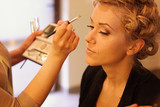 Stylist applying make up for bride on the wedding day Renata Redman Photography Stirling Drive, 