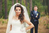 Groom suit and bride in wedding white dress on nature Renata Redman Photography Stirling Drive, 