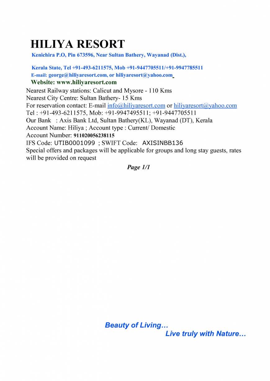  Pricelists of Hiliya Resort Kenichira PO - Photo 1 of 2