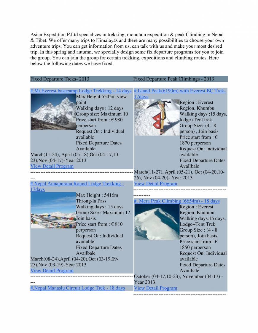  Pricelists of Expeditions in Himalaya Thamel - Photo 2 of 5