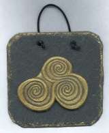 Triple spiral slate plaque. Handmade in Killyliss Studio Ireland. Killyliss Studio Irish Gifts 40 Killyliss Road 