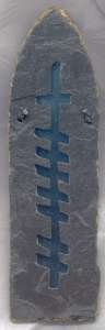 Ogham mirror with inscription Gra (love). Handmade in Ireland. Killyliss Studio Irish Gifts 40 Killyliss Road 