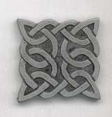 Square knotwork pattern brooch. Handmade in Ireland by Killyliss Studio. Killyliss Studio Irish Gifts 40 Killyliss Road 