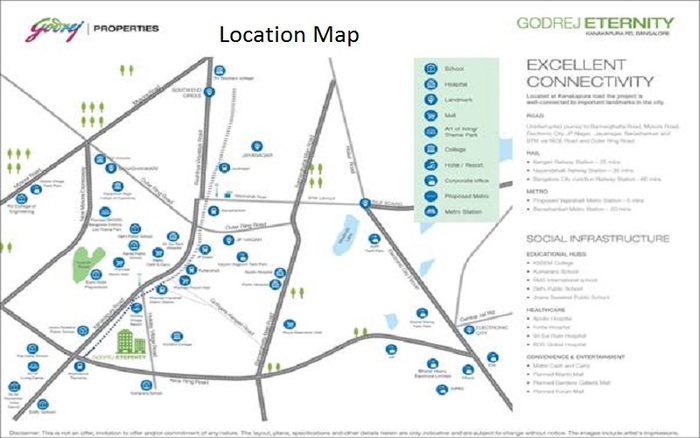  Godrej Eternity Location Map of Godrej Eternity Kanakapura Road, Bangalore - Photo 1 of 1