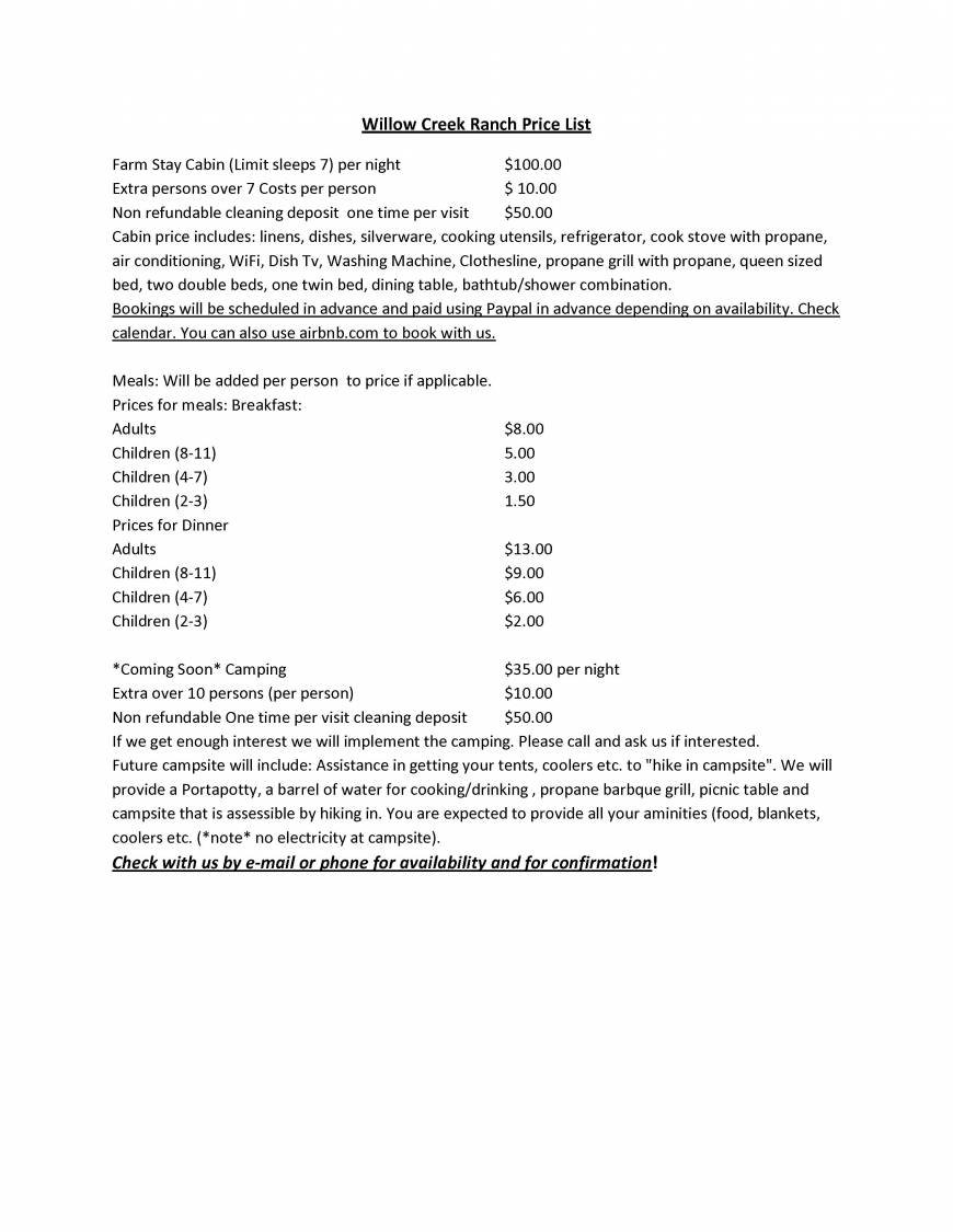  Pricelists of Willow Creek Ranch 5125 Michel Rd - Photo 1 of 1