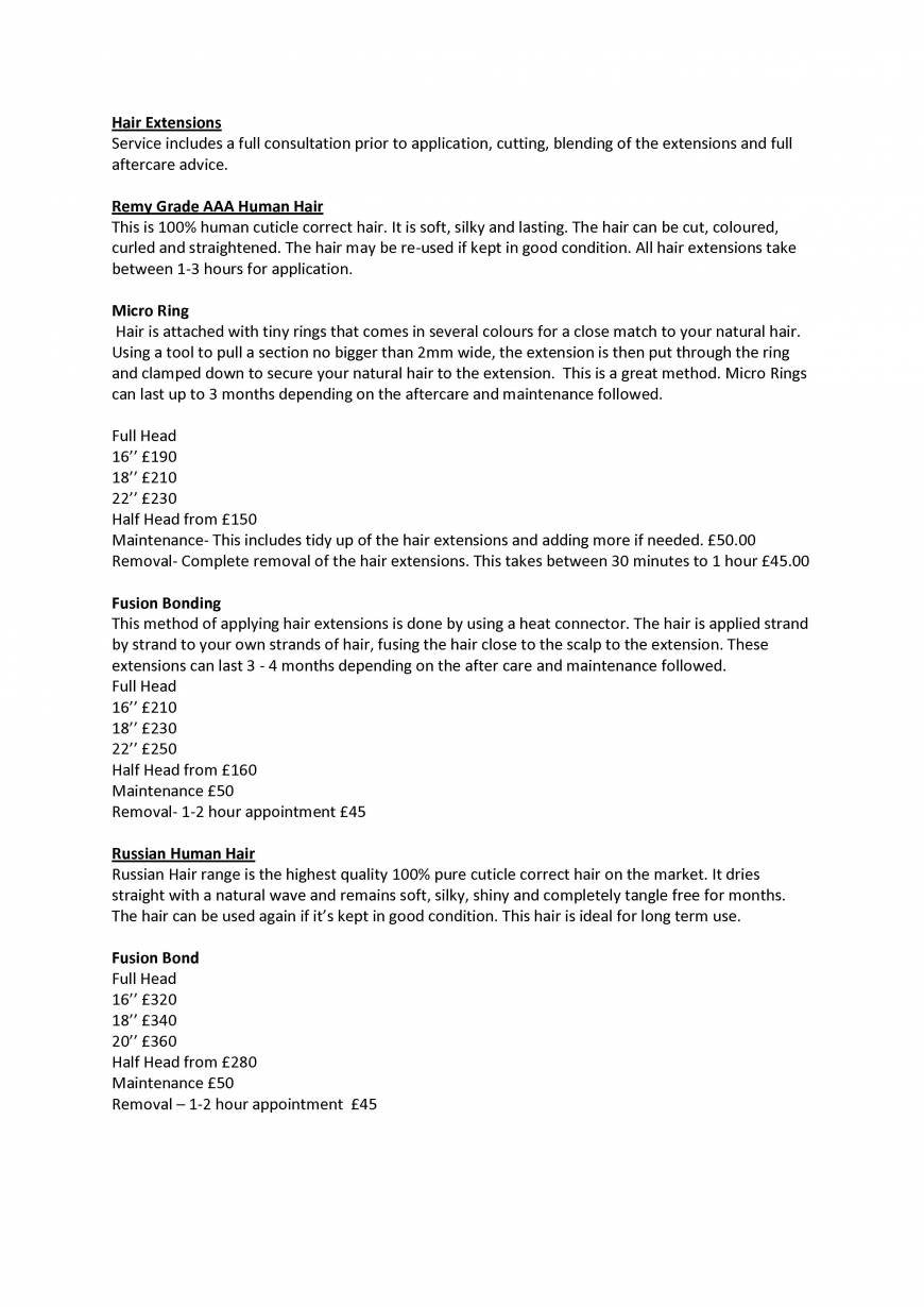 Pricelists of Beautique Lounge 14 East Hill - Photo 1 of 2