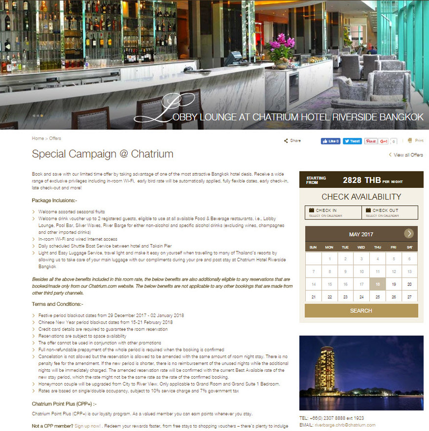  Pricelists of Chatrium Hotel Riverside Bangkok 28 Charoenkrung Soi 70, Bangkholame - Photo 1 of 4
