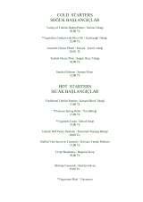 Menus & Prices, Yesil Ev Hotel, Ä°stanbul