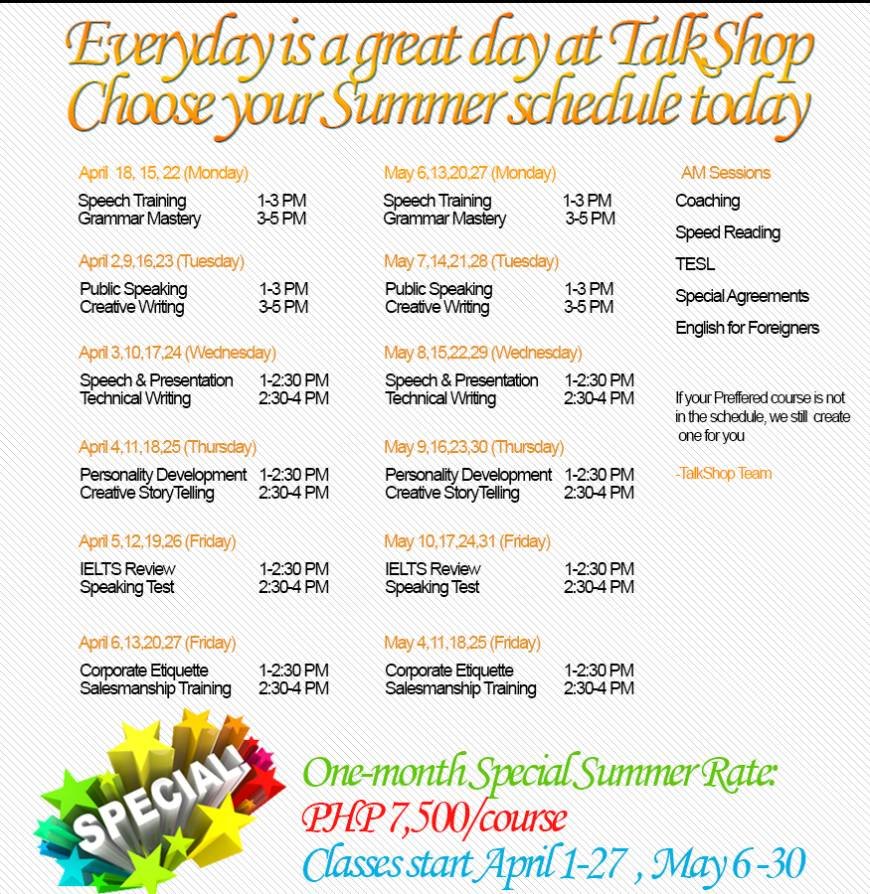  Pricelists of Best Summer Rates in Creative Writing G/F Torre de Salcedo, Salcedo Street Legaspi Village - Photo 1 of 1