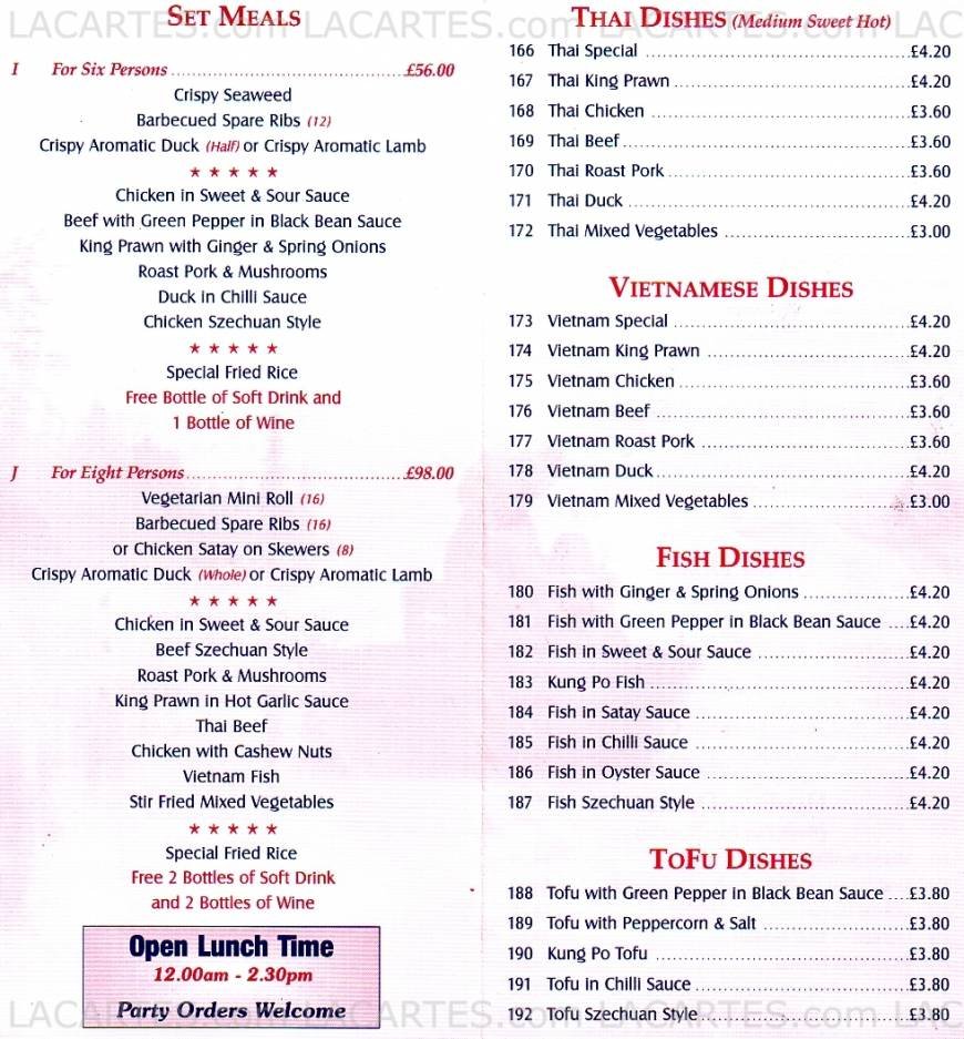  Pricelists of Wing Lee Chinese Takeaway 295 Sydenham Road - Photo 3 of 4