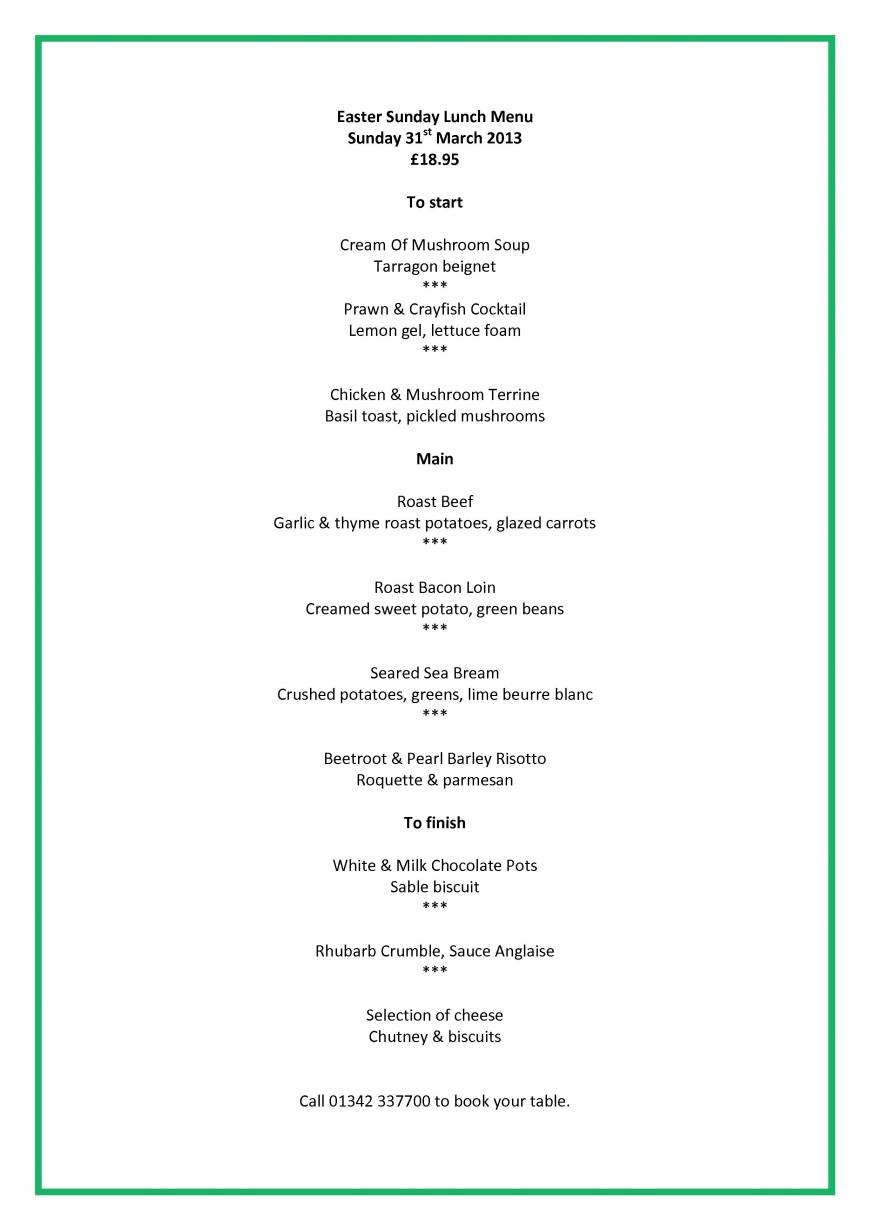  Pricelists of The Bay Tree Restaurant East Grinstead The Felbridge Hotel & Spa  London Road - Photo 6 of 6