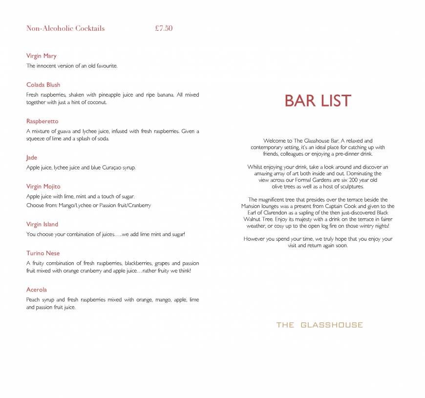  Pricelists of The Glasshouse Restaurant at The Grove THE GROVE | London's Country Estate - Photo 26 of 27