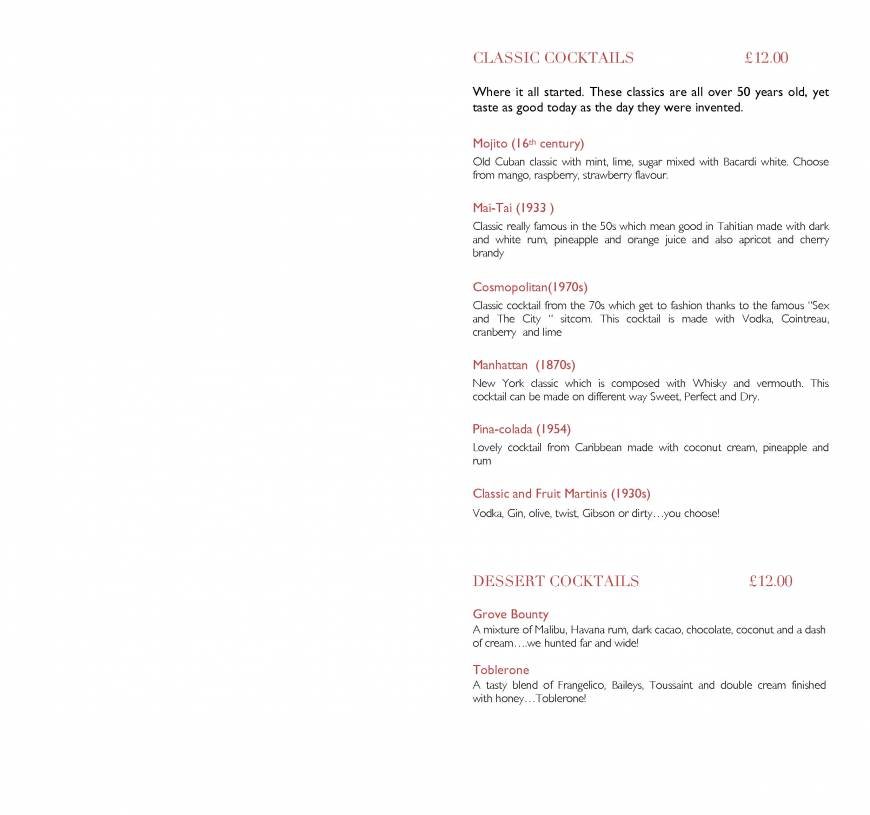  Pricelists of The Glasshouse Restaurant at The Grove THE GROVE | London's Country Estate - Photo 25 of 27