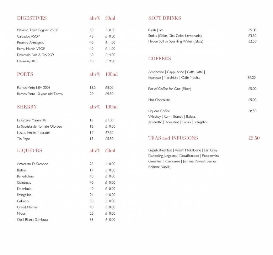  Pricelists of The Glasshouse Restaurant at The Grove THE GROVE | London's Country Estate - Photo 21 of 27
